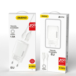 Dudao ładowarka sieciowa USB-A 7.5W + kabel USB-A - Lightning 1m biały (A1sEUL)