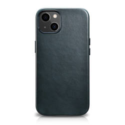 ETUI iCarer Leather Oil Wax etui pokryte naturalną skórą do iPhone 13 mini niebieski (kompatybilne z MagSafe) (WMI1301-BU) CASE