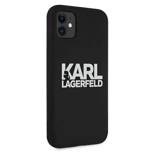 Etui KARL LAGERFELD Apple iPhone 11 Silicone Stack Logo Czarny Case