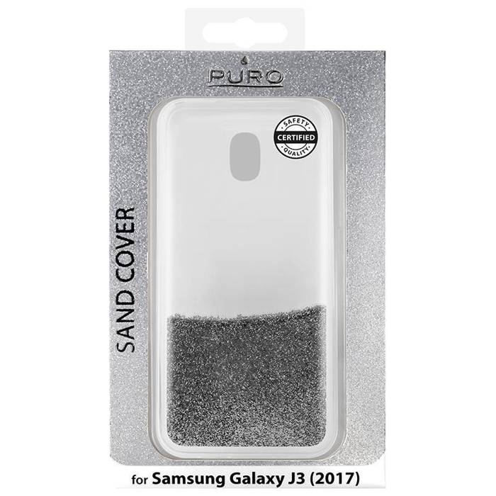 Etui Puro Sand Cover Samsung Galaxy J3 2017 Liquid & Glitters Silver Srebrne Case