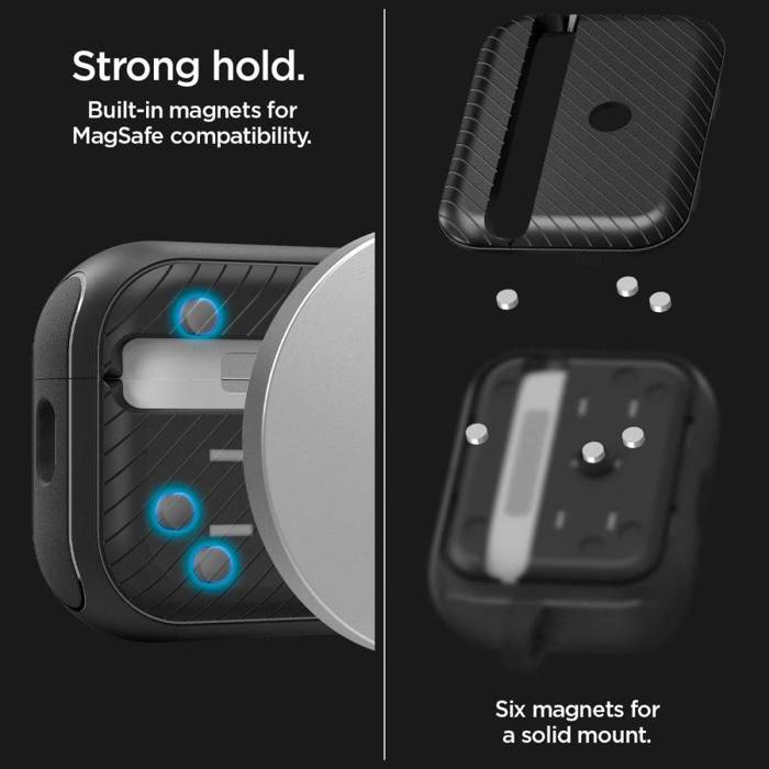 Etui Spigen Mag Armor Magsafe Apple Airpods Pro 1 / 2 Matte Black Case