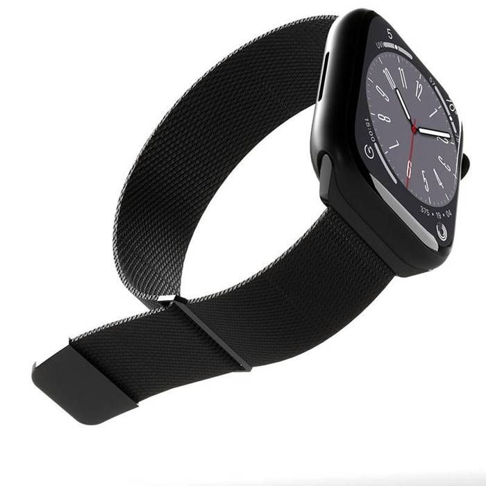 Puro Milanese Magnetic Band - Pasek ze stali nierdzewnej do Apple Watch 42/44/45 mm (czarny)