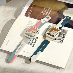 Strap Moro opaska do Apple Watch 7 /  6 / SE / 5 / 4 / 3 / 2 (41mm / 40mm / 38mm) silikonowy pasek bransoletka do zegarka wzór 6