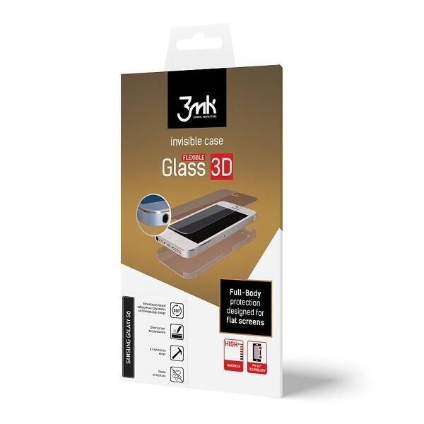 Szkło 3MK Flexible GLASS 3D iPhone 8 Plus Szkło Hybrydowe+Folia