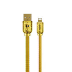 WK Design Sakin Series kabel szybkiego ładowania / transmisji danych USB - Lightning 6A 1m złoty (WDC-161)